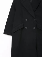 Charger l'image dans la galerie, Manteau Vintage Femme Style Années 20 détail avant noir