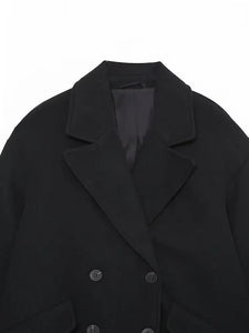 Manteau Vintage Femme Style Années 20 col noir