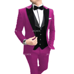 New Casual Men's Suit Business Slim Groom Best Man Tuxedo Three-piece Wedding Suit PROM Plus Size Suit Wedding Suits For Men