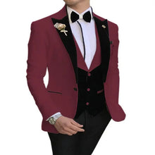 Charger l&#39;image dans la galerie, New Casual Men&#39;s Suit Business Slim Groom Best Man Tuxedo Three-piece Wedding Suit PROM Plus Size Suit Wedding Suits For Men