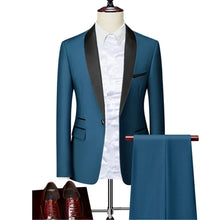 Charger l&#39;image dans la galerie, Men Autumn Wedding Party Three Pieces Jacket Trousers Set Large Size 5XL 6XL Male Blazer Coat Pants Vest Fashion Slim Fit Suit