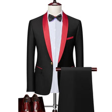 Charger l&#39;image dans la galerie, Costume de Mariage Homme Rouge et Noir