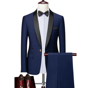 Costume de Mariage Homme Marine Bleu