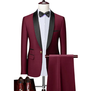 Costume de Mariage Homme Pourpre