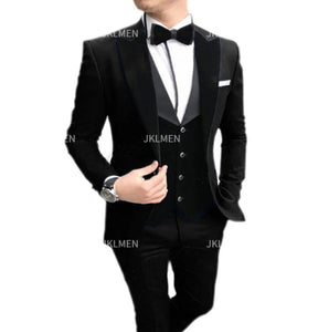 New Casual Men's Suit Business Slim Groom Best Man Tuxedo Three-piece Wedding Suit PROM Plus Size Suit Wedding Suits For Men