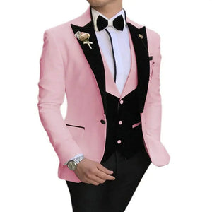 New Casual Men's Suit Business Slim Groom Best Man Tuxedo Three-piece Wedding Suit PROM Plus Size Suit Wedding Suits For Men