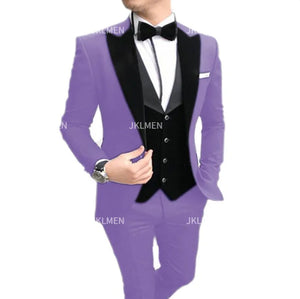 New Casual Men's Suit Business Slim Groom Best Man Tuxedo Three-piece Wedding Suit PROM Plus Size Suit Wedding Suits For Men