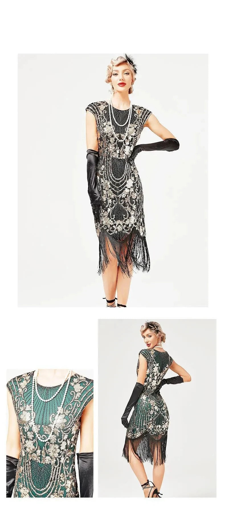 Robe Année 20 Gatsby Robe à Paillettes des Années 20 – Vintage