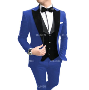 New Casual Men's Suit Business Slim Groom Best Man Tuxedo Three-piece Wedding Suit PROM Plus Size Suit Wedding Suits For Men