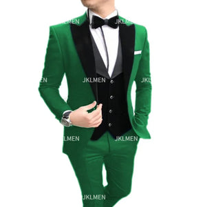 New Casual Men's Suit Business Slim Groom Best Man Tuxedo Three-piece Wedding Suit PROM Plus Size Suit Wedding Suits For Men