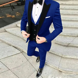 New Casual Men's Suit Business Slim Groom Best Man Tuxedo Three-piece Wedding Suit PROM Plus Size Suit Wedding Suits For Men