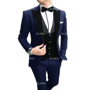 New Casual Men's Suit Business Slim Groom Best Man Tuxedo Three-piece Wedding Suit PROM Plus Size Suit Wedding Suits For Men