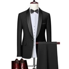 Charger l&#39;image dans la galerie, Men Autumn Wedding Party Three Pieces Jacket Trousers Set Large Size 5XL 6XL Male Blazer Coat Pants Vest Fashion Slim Fit Suit