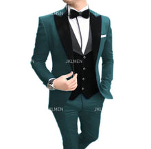 Charger l&#39;image dans la galerie, New Casual Men&#39;s Suit Business Slim Groom Best Man Tuxedo Three-piece Wedding Suit PROM Plus Size Suit Wedding Suits For Men