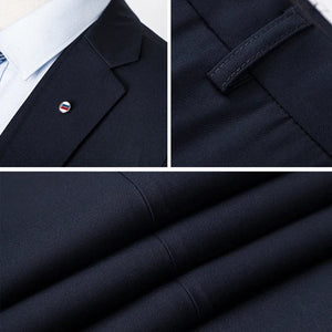 S-8XL Men's Suits (Jacket + Vest + Pants) High Quality Boutique Solid Color Casual Business Office Suit Set Three and Two Pieces