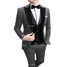 Charger l&#39;image dans la galerie, New Casual Men&#39;s Suit Business Slim Groom Best Man Tuxedo Three-piece Wedding Suit PROM Plus Size Suit Wedding Suits For Men