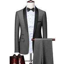 Charger l&#39;image dans la galerie, Men Autumn Wedding Party Three Pieces Jacket Trousers Set Large Size 5XL 6XL Male Blazer Coat Pants Vest Fashion Slim Fit Suit