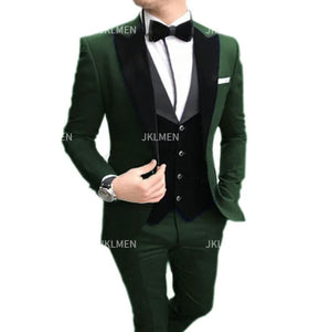 New Casual Men's Suit Business Slim Groom Best Man Tuxedo Three-piece Wedding Suit PROM Plus Size Suit Wedding Suits For Men