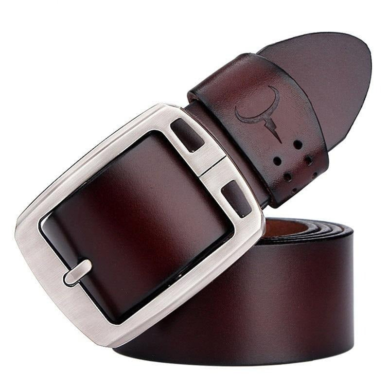 Ceinture Vintage New Man France - Taille 36/90, Cuir Effet Crocodile Marron, Occasion