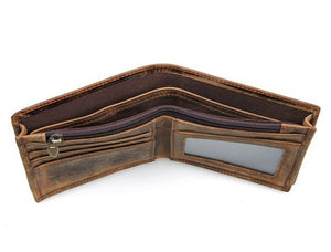 Portefeuille vintage en cuir Ancien, accessoire rétro d'occasion Portefeuille vintage en cuir Ancien, accessoire rétro d'occasion